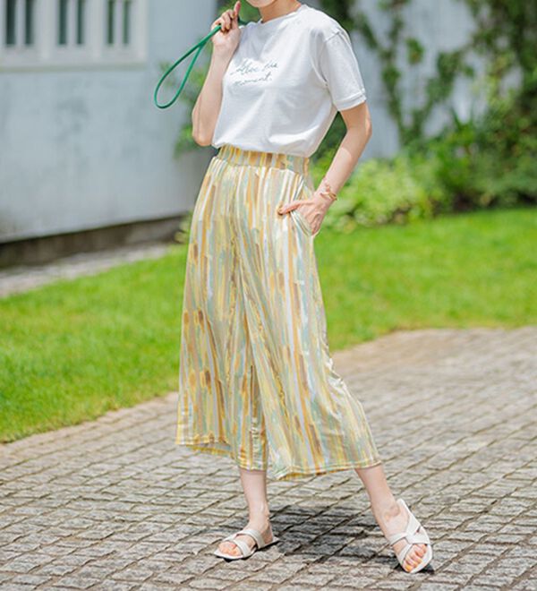 BELLUNA（ベルーナ）の「ヒンヤリ冷感イージーガウチョパンツ（ワイドパンツ・ガウチョ）」｜詳細画像