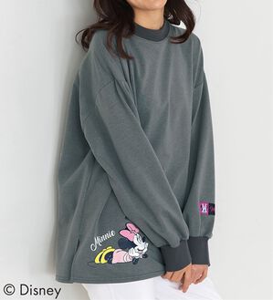 BELLUNA（ベルーナ）の「＜Ｄｉｓｎｅｙ＞リブ配色ゆったりトレーナー（トレーナー・スウェット）」｜ミニー(チャコール)