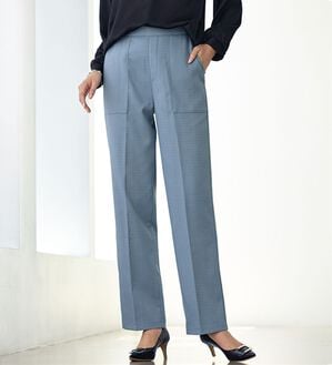 BELLUNA（ベルーナ）の「きれいめベイカーストレートパンツ（フルレングスパンツ）」｜ブルーグレー