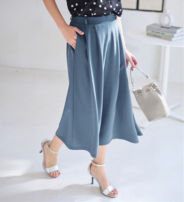 alotta（アロッタ）の「【４つの機能付】ひんやりドレープパンツ（ワイドパンツ・ガウチョ）」｜詳細画像