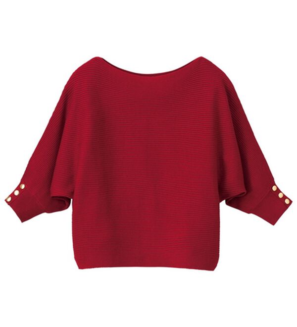 GeeRA（ジーラ）の「袖ボタン付ドルマンニットトップス（ニット・セーター）」｜詳細画像