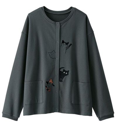 BELLUNA（ベルーナ）の「ネコ刺しゅうひょっこりカーディガン（その他カーディガン）」