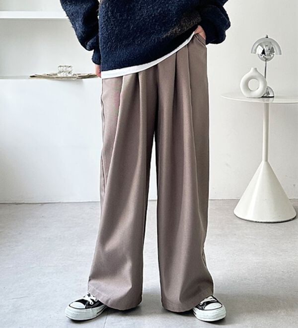 GeeRA（ジーラ）の「ウールライクダブルタックイージーパンツ（フルレングスパンツ）」｜詳細画像