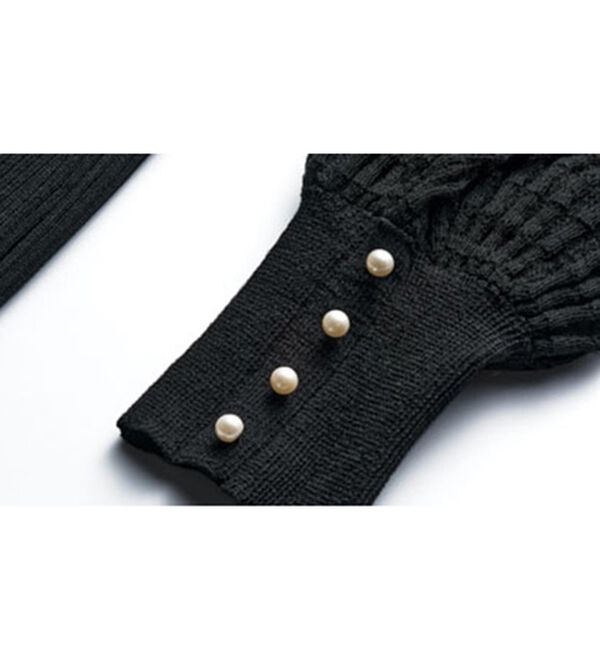 RANAN（ラナン）の「パール調ボタン付シアー袖ニットプルオーバー（ニット・セーター）」｜詳細画像