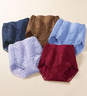 LAVIENNE（ラヴィエンヌ）の「【５色組】たっぷりレースの安心ショーツ（安心ショーツ）」｜5色組