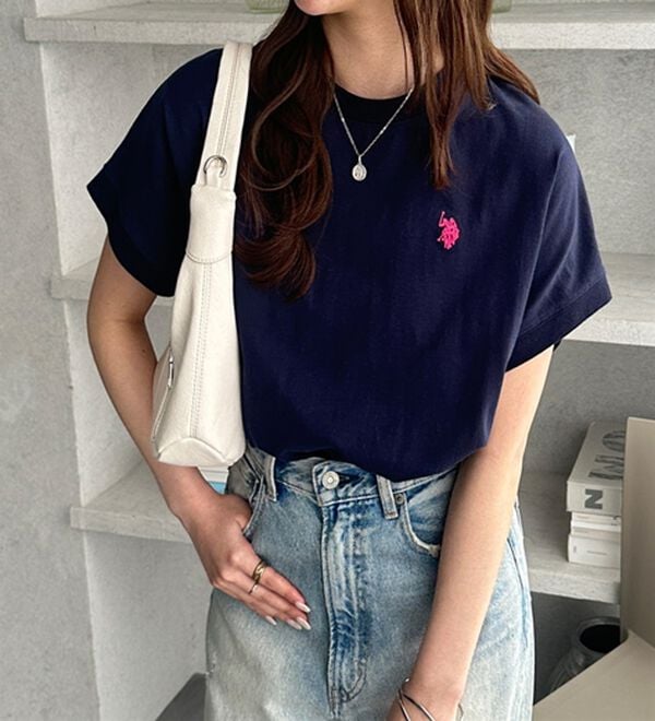 GeeRA（ジーラ）の「【新色追加】【ＵＳ．ＰＯＬＯ．ＡＳＳＮ】綿100％フレンチスリーブＴシャツ（Tシャツ）」｜詳細画像