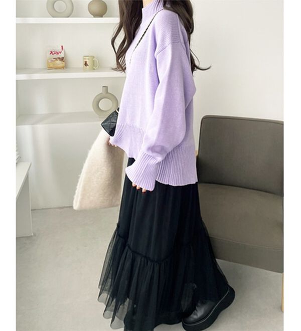 GeeRA（ジーラ）の「バックスリットニットトップス（ニット・セーター）」｜詳細画像