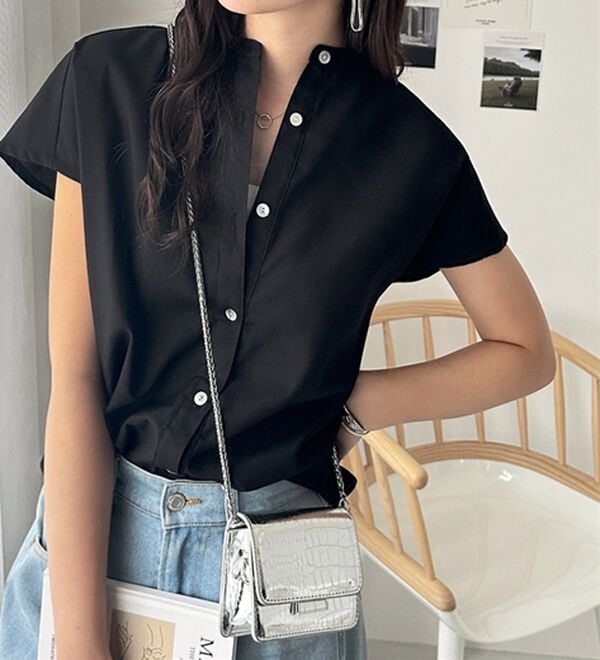 GeeRA（ジーラ）の「綿タッチフレンチスリーブブラウス（ブラウス）」｜詳細画像