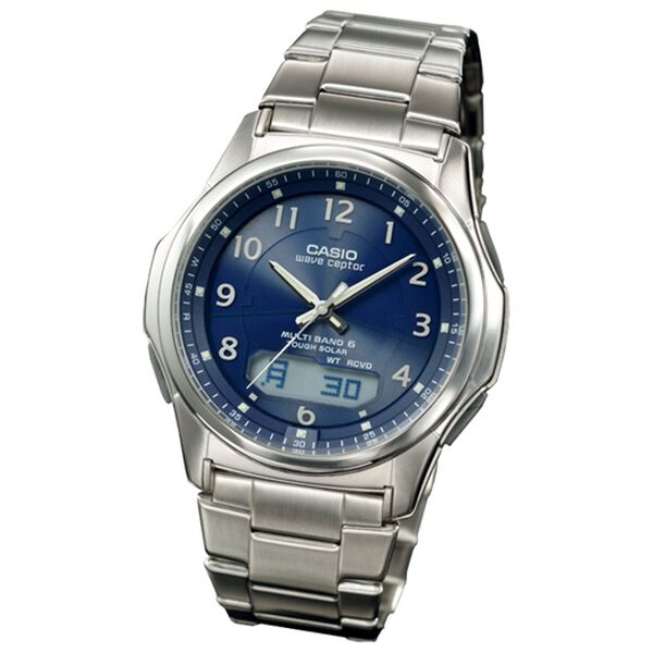 「≪ＴＶ限定★≫カシオ　ソーラー電波時計（腕時計）」｜ブルー(文字盤アラビア数字)