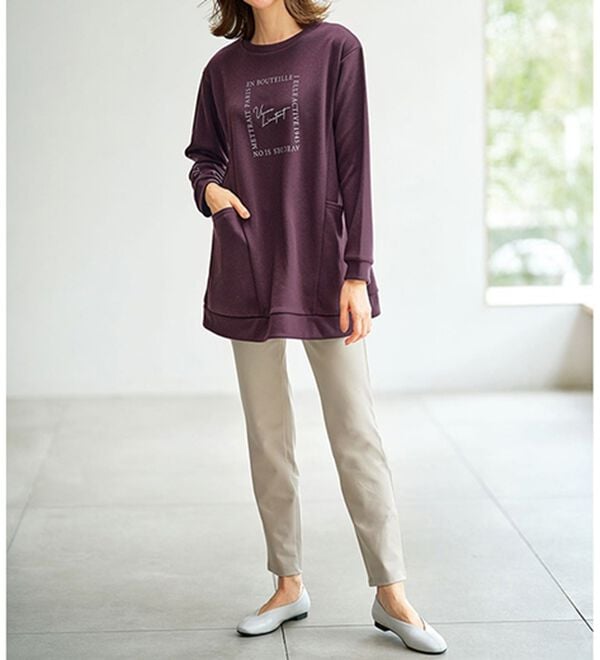 BELLUNA（ベルーナ）の「＜ＥＬＬＥ　Ａｃｔｉｖｅ＞かのこ素材ポケットデザインチュニック（チュニック）」｜詳細画像