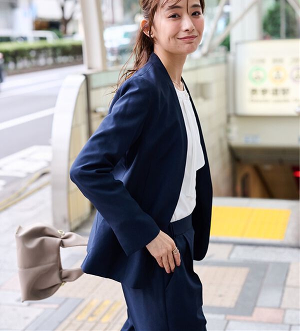 RANAN（ラナン）の「【選べる衿】洗える！多機能ベーシック２点セットスーツ（パンツスーツ）」｜詳細画像