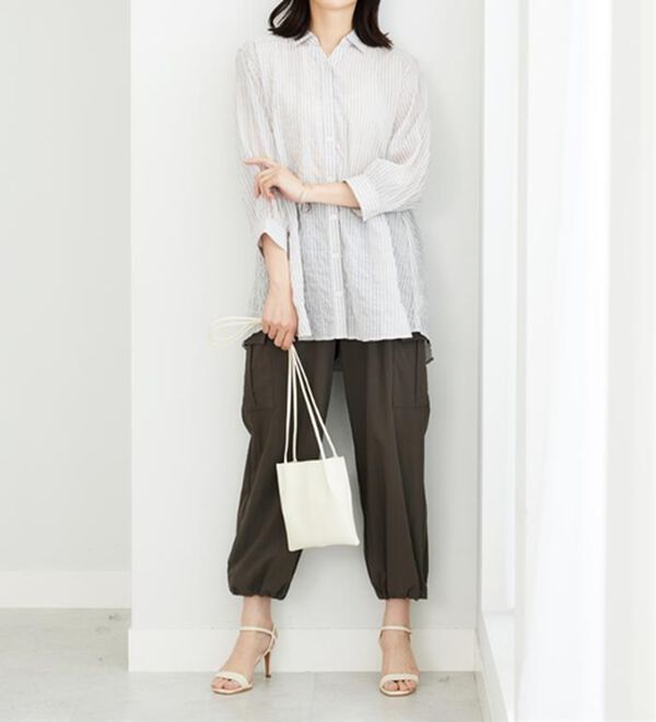 BELLUNA（ベルーナ）の「綿混テンセルぽこぽこシアーシャツチュニック（チュニック）」｜詳細画像