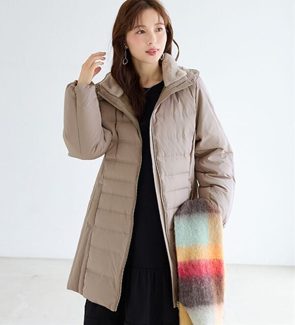 BELLUNA（ベルーナ）の「細見え！フレンチダウン使いダブルステッチロング丈コート（ロングコート）」｜詳細画像