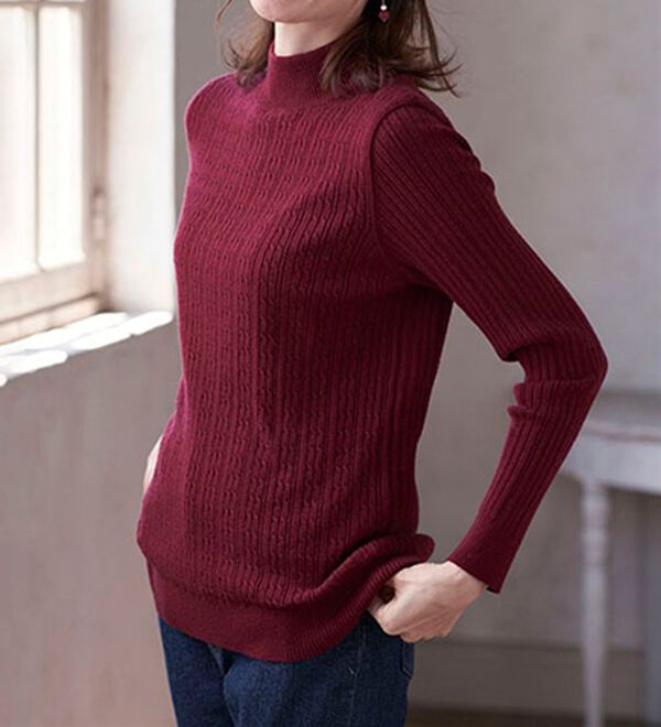 BELLUNA（ベルーナ）の「洗える！裏ベロアあったかセーター（ニット・セーター）」｜詳細画像