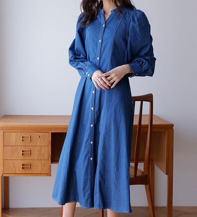 RANAN（ラナン）の「デニムスキッパーシャツワンピ（シャツワンピース）」