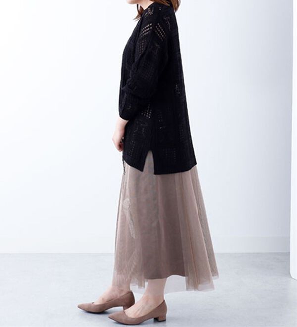 BELLUNA（ベルーナ）の「チュール素材フレアスカート（ロングスカート）」｜詳細画像