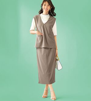 BELLUNA（ベルーナ）の「機能付ジョーゼット素材ベストセットアップ（セットアップ）」｜詳細画像