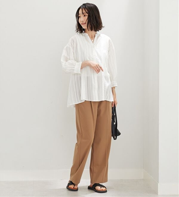 BELLUNA（ベルーナ）の「ドビー素材タック入りシャツチュニック（チュニック）」｜詳細画像
