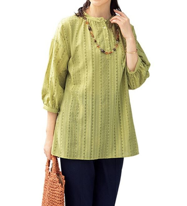 ルフラン（ルフラン）の「【２色組】クロスステッチ風ブラウス＜ローランス＞（ブラウス）」｜詳細画像