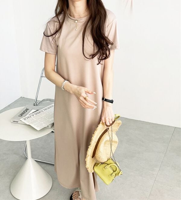 GeeRA（ジーラ）の「【接触冷感】フレアーシルエットロングワンピース（ロングワンピース）」｜詳細画像