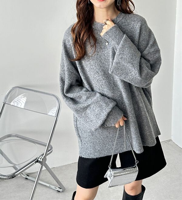 GeeRA（ジーラ）の「ゆるっと柔らか！袖ボリュームメランジニット（ニット・セーター）」｜詳細画像