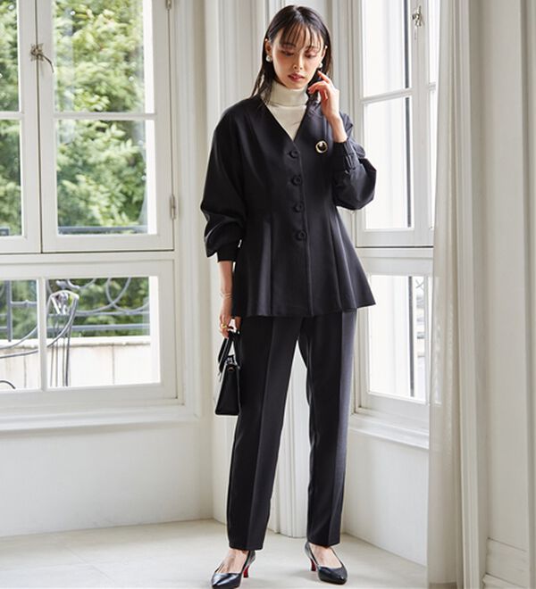 2点セット】Vネックペプラムセットアップ - ベルーナ【公式】