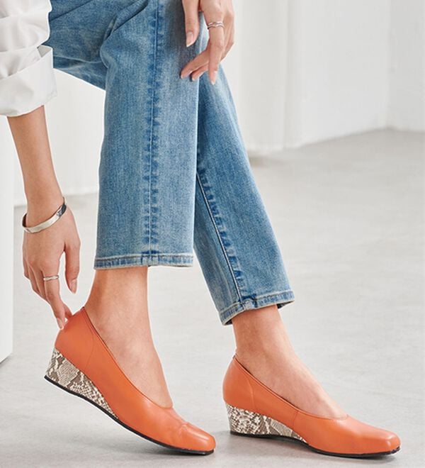 ルフラン（ルフラン）の「４Ｅ牛革お洒落ウェッジパンプス（パンプス）」｜詳細画像