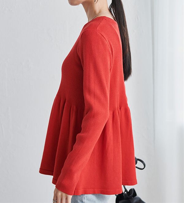 RANAN（ラナン）の「リブ切替ペプラムニット（ニット・セーター）」｜詳細画像