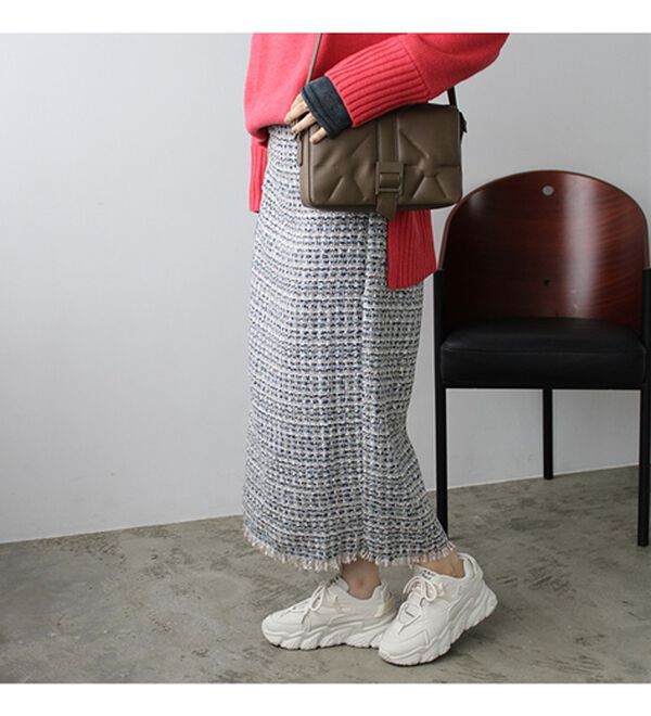 GeeRA（ジーラ）の「ファンシーツイードタイトスカート（ロングスカート）」｜詳細画像