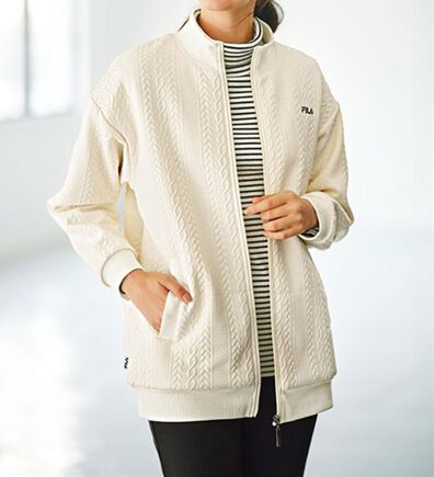 BELLUNA（ベルーナ）の「＜ＦＩＬＡ＞ケーブル柄中わたジャケット（その他ジャケット）」