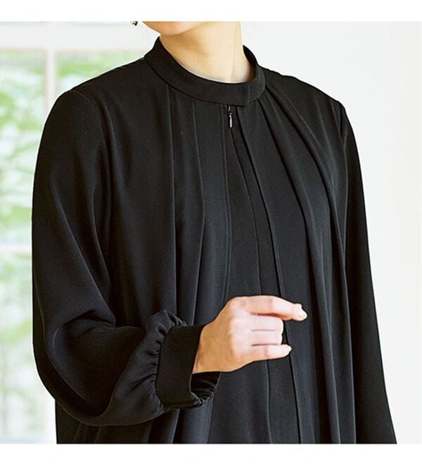 BELLUNA（ベルーナ）の「日本製素材！重ね着風ワンピース（ブラックフォーマル（喪服・礼服））」｜詳細画像