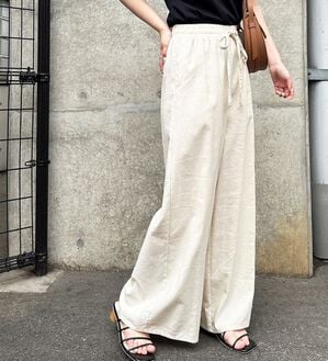 GeeRA（ジーラ）の「麻入りリラックスワイドパンツ（ワイドパンツ・ガウチョ）」｜詳細画像
