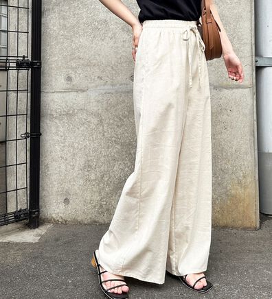 GeeRA（ジーラ）の「麻入りリラックスワイドパンツ（ワイドパンツ・ガウチョ）」