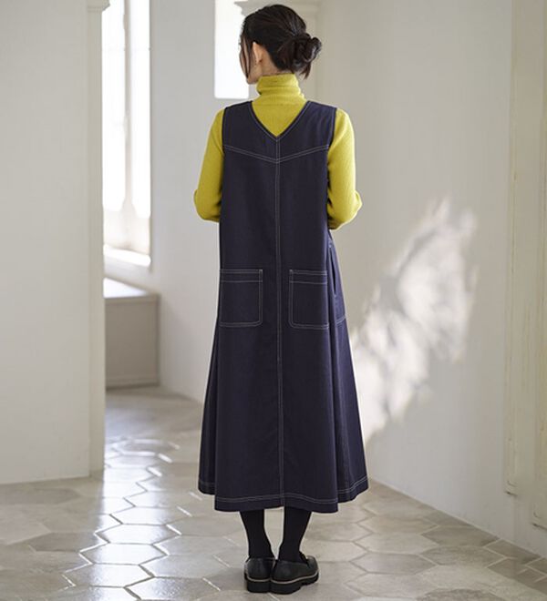 BELLUNA（ベルーナ）の「綿混素材ステッチ使いジャンパースカート（ジャンパースカート）」｜詳細画像