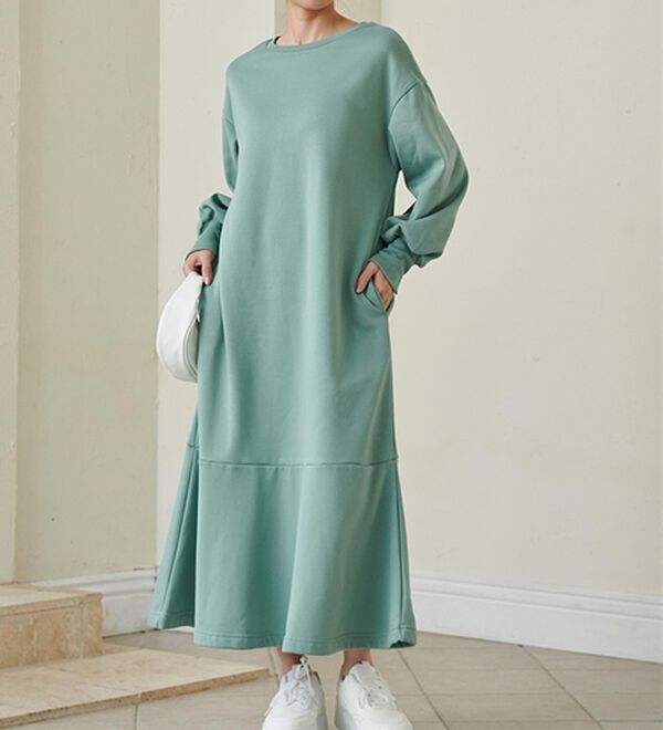 RANAN（ラナン）の「＜ＨＩＧＨ　ＳＰＥＣ＞毛玉になりにくい！ペプラムデザインワンピース（その他ワンピース）」｜詳細画像