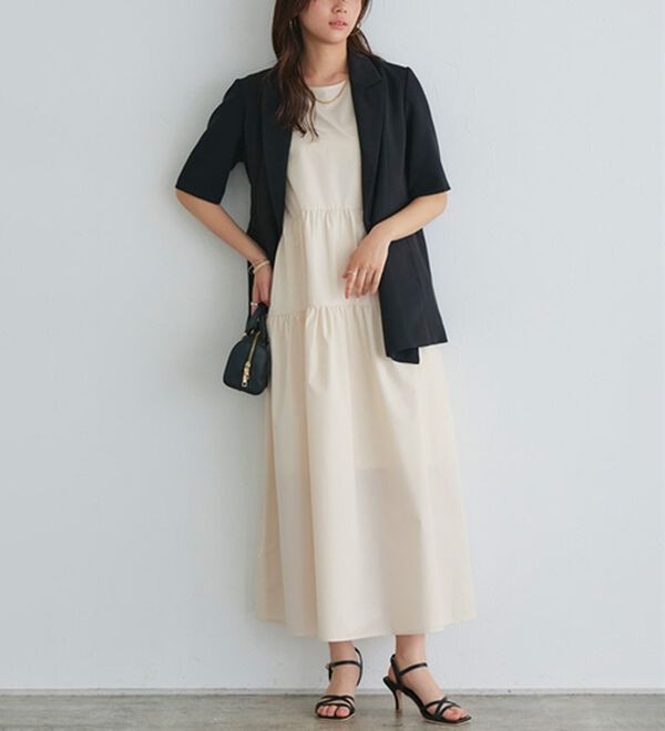 Pierrot（ピエロ）の「ラウンドティアードワンピース（カットソーワンピース）」｜詳細画像