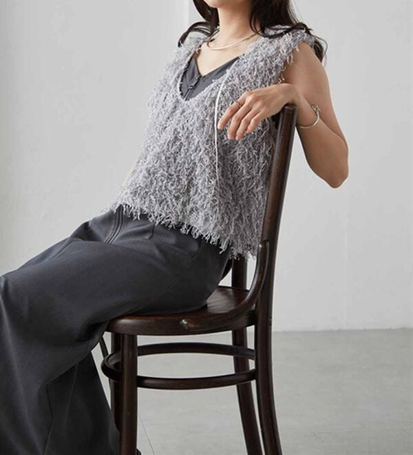 RANAN（ラナン）の「前後2WAYフリンジショートベスト（ベスト）」｜詳細画像