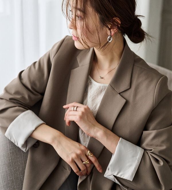 RANAN（ラナン）の「レイヤードデザインダブルジャケット（テーラードジャケット）」｜詳細画像