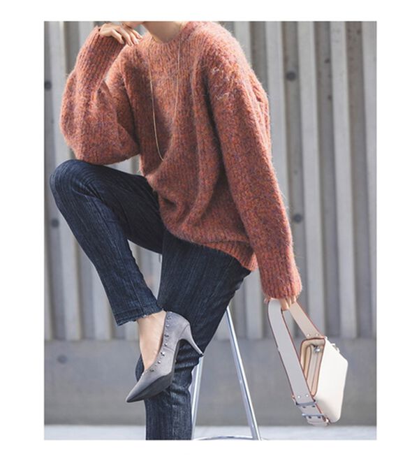 RANAN（ラナン）の「ボリューム袖ふんわりミックスニット（ニット・セーター）」｜詳細画像