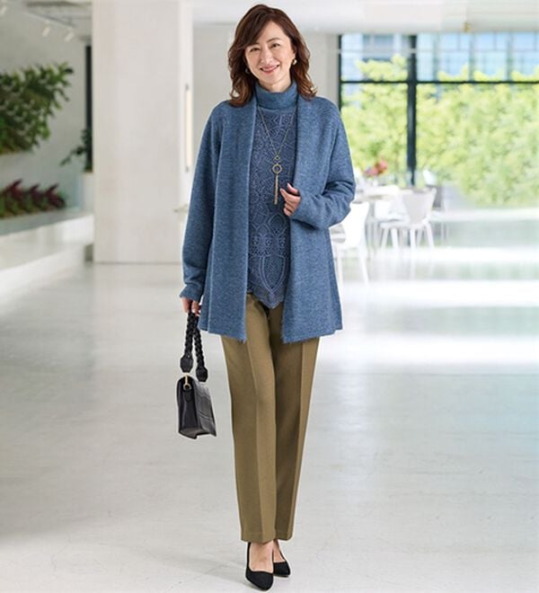 BELLUNA（ベルーナ）の「日本製サイズ満載　ふわふわ綿入りパンツ（フルレングスパンツ）」｜詳細画像