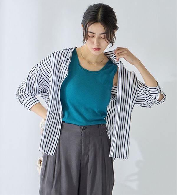 「【医師オススメ】ＵＶカット綿１００％カップ付タンクトップ＜カラフルコットン＞（肌着・インナーウェア）」｜詳細画像