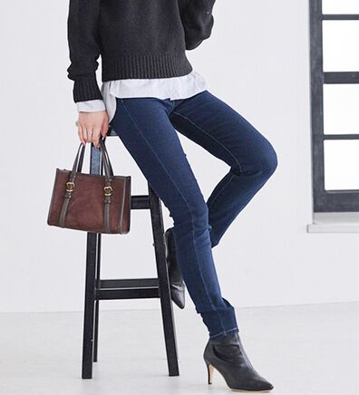 Pierrot（ピエロ）の「【ＸＳ～４Ｌ】ストレッチスキニーデニムパンツ（フルレングスパンツ）」