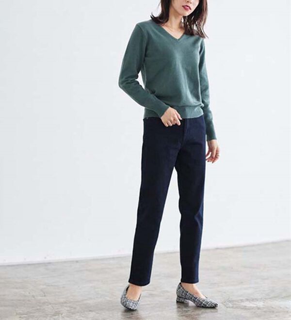 Pierrot（ピエロ）の「【Ｍ～３Ｌ】ストレッチスリムテーパードデニムパンツ（フルレングスパンツ）」｜詳細画像