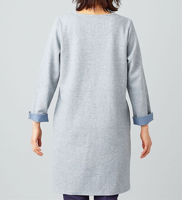 BELLUNA（ベルーナ）の「ボタン使いボーダージャカードワンピース（その他ワンピース）」｜詳細画像