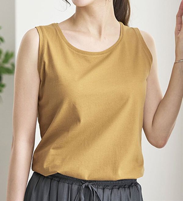 BELLUNA（ベルーナ）の「ヒンヤリ綿１００％大人顔タンクトップ（タンクトップ・キャミソール）」｜詳細画像