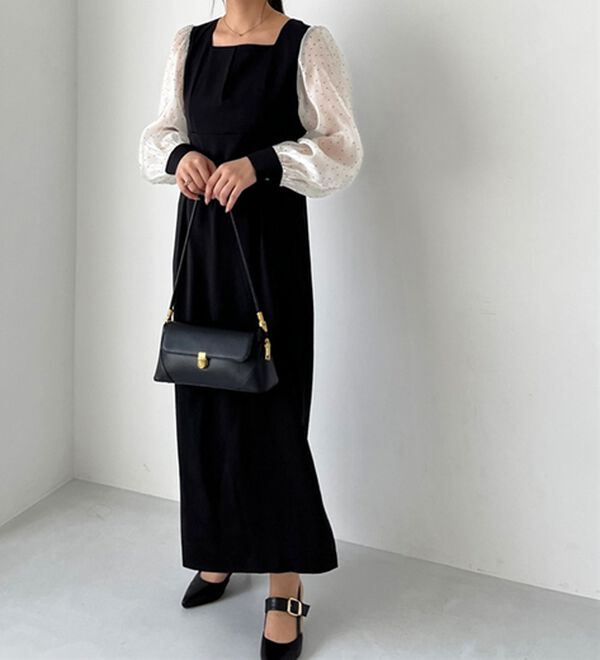 GeeRA（ジーラ）の「【オケージョン】バックリボンシアードット切替ワンピース（その他ワンピース）」｜詳細画像