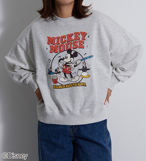 BELLUNA（ベルーナ）の「＜Ｄｉｓｎｅｙ＞【ミッキー】プリント裏毛ゆったりトレーナー（トレーナー・スウェット）」｜詳細画像