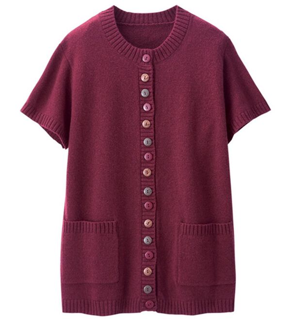 ルフラン（ルフラン）の「ウール１００％ニットベスト（ベスト）」｜ボルドー