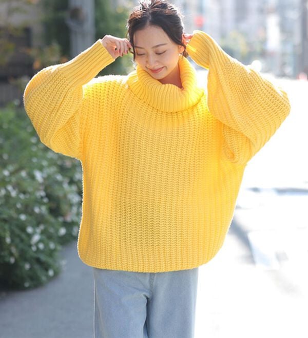 A HAPPY MARILYN（アハッピーマリリン）の「【Ｌ～４Ｌ】カラーを楽しむおしゃゆるチャンキーニット（ニット・セーター）」｜詳細画像