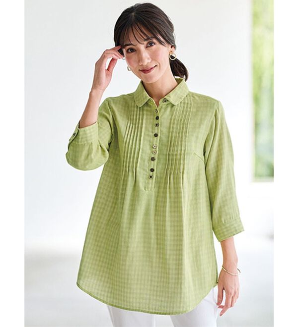 BELLUNA（ベルーナ）の「綿１００％ダブルガーゼブラウス（ブラウス）」｜詳細画像